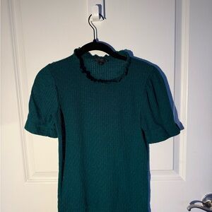 J. Crew ruffle Elegant Teal Women's Top
